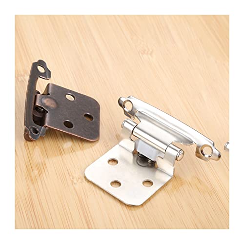 Rtyuie 2Pcs Superimposed Cabinet Hinge Self-Closing Cabinet Door Hinge Kitchen Cabinet Flush Hinge Antique Furniture Hardware 713835Mm Easy To Install, Strong And Durable (Color : Red Copper) #TOP5
