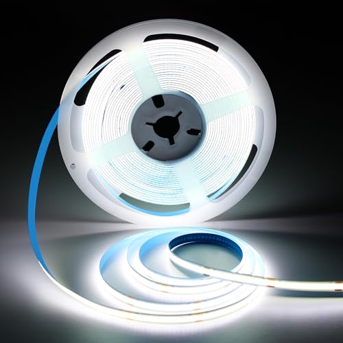 Image of 32.8FT /10M COB LED Strip Lights, Cold White 6500K Cuttable LED Tape Light, 3200 LEDs High Bright CRI93+ Flexible Lights Strip for Bedroom, TV Backlight, Cabinet Lighting (No Plug)