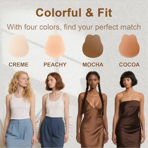 Nipple Covers for Women with lift 2 Pairs, Seamless Adhesive Silicone Lifting Nipple Cover Reusable with Storage Board3