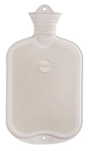 Faba Care by Sänger 2 litre rubber hot water bottle, natural rubber, 1 side fins, Premium rubber hot water bottle