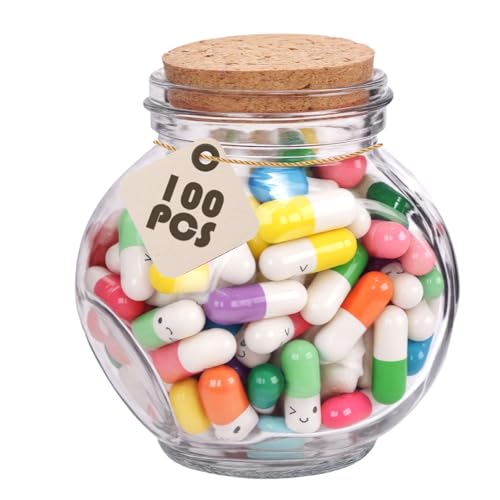 FUTUREPLUSX Capsule Message in a Bottle - 100 Love Pills Notes Letters for Long Distance Couples,...