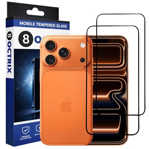 Image of Military-Grade Tempered Glass Screen Protector Compatible for iPhone 17 Pro with Edge to Edge Coverage - Case Friendly, Anti-Scratch & Bubble-Free Installation Kit (Pack Of 2)