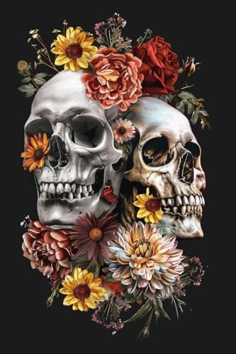 Mystical Floral Skull Diamond Painting – 5D Full Drill Gothic