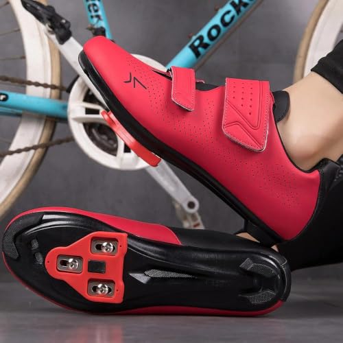 Image of Mens Womens Cycling Shoes Compatible with Peloton Road Bike Riding Bicycle Pre-Installed Delta Cleats