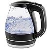 Ovente glass electric kettle water boiler 15 liter borosilicate glass fast boiling countertop heater bpa free auto shut off instant water heater kettle for coffee tea maker black kg83b  urban country home decor