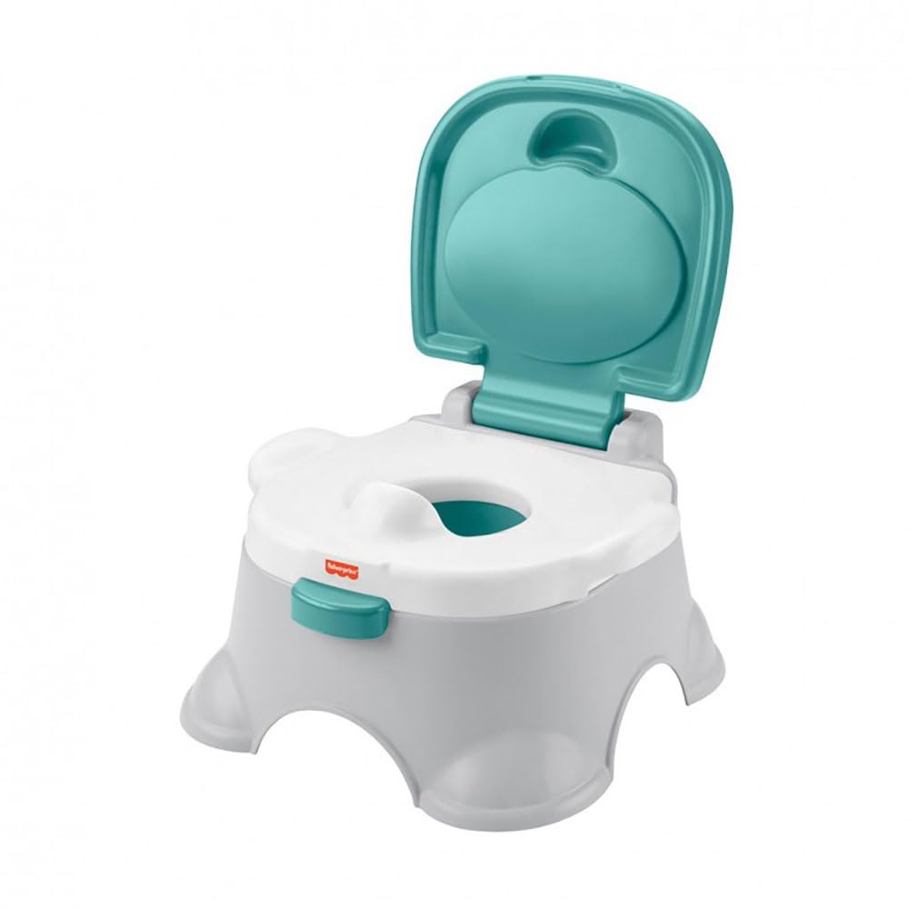 Fisher-Price - 3-in-1-Töpfchentrainingsstuhl und Fußbank, abnehmbarer Toilettensitzaufsatz, Babytöpfchen, Toilette für Baby und Kleinkinder, HPY87