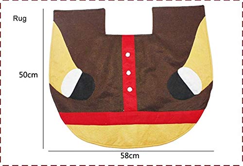 KIRALOVE Weihnachtstoilettenwasserabdeckung - Weihnachten - badezimmerlos - Teppich - toilettenabdeckung - 3 stücke - beige - braun - rote Farbe - weihnachtsbadezimmerdekoration – Bild 5