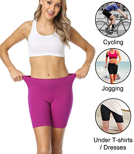 Image of wirarpa Women's Cotton Boy Shorts Underwear Long Leggings Under Anti Chafe Bloomers Multicolor 4 Pack Size