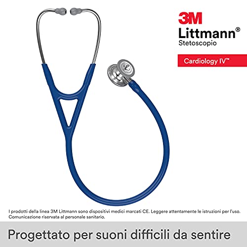 Littmann 6154 3M Cardiology IV Stethoscope, 27 Inch (Standard-Finish Chestpiece, Navy Blue Tube) - Image 3
