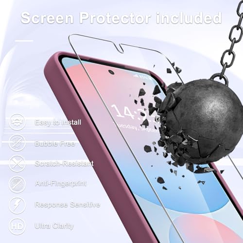 Image of for Samsung Galaxy S25+ Plus Case, Matte Magnetic Phone Case with 1 Screen Protector, Support for Magsafe, Translucent Frosted Shockproof Protective Cover for Samsung Galaxy S25+ Plus, Wine Red