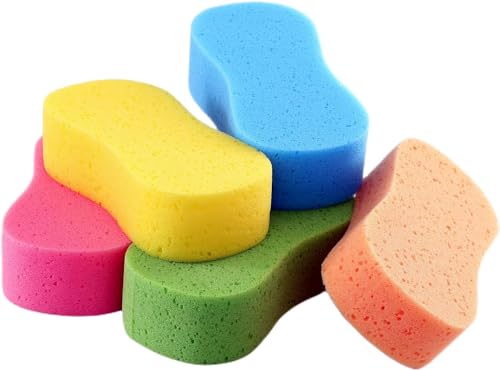 5 Piezas Esponjas de Lavado para Coche | Esponjas Grandes y Suaves para Lavar Autos | Ideal para Limpieza Interior y Exterior del Vehículo | Alta Absorción y No Rayar la Carrocería