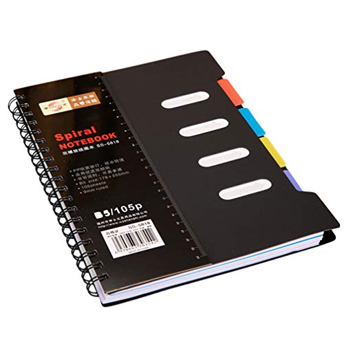 TOYANDONA Classified Spiral Notebook 10.2X7.9 Inches Multi-Subject Dividers Business Planner School Office Diary Journal Memo Pad