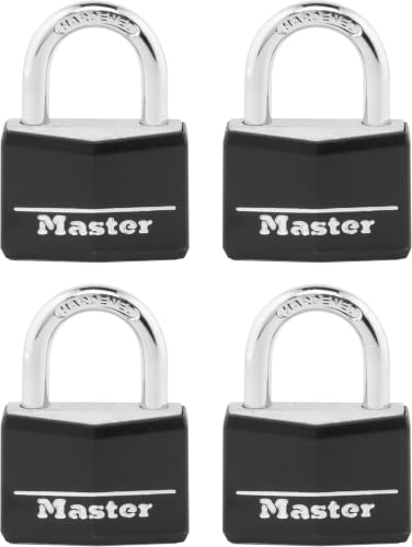 Image of Master Lock 141Q Covered Aluminum Keyed Padlock, Black (Pack of 32)
