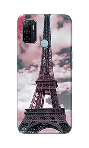 Image of Lovers Famous Place Eiffel Tower in Paris Hard Back Case Cover for Oppo A53 (2020) / A53S (2020) / Oppo A32 (2020) / Oppo A33 (2020) Back Cover -(J5) VNS2227