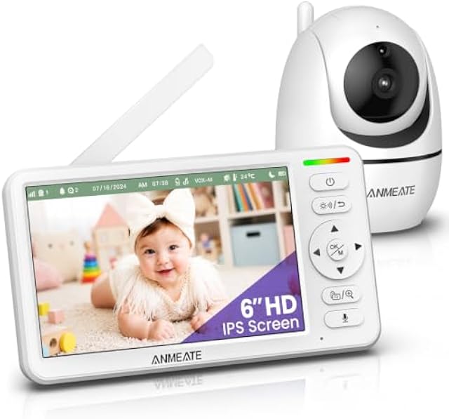 ANMEATE 6" Video Baby Monitor with Camera and Audio No WiFi