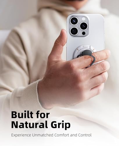 Image of MOROFY 3 in 1 Magnetic Finger Ring Holder with Double-Sided Magnet, Phone Grip Stand, Fidget Toy Design, 360 Rotation, Magnetic Phone Stand Compatible with iPhone 17 /16 /15 /14 /13 /12 (White)