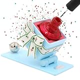 Nail Polish Holder - Anti-Spill Nail Polish Organizer Case-Nail Care Products with Rubber Pad Grippy Bottom & Wide Stable Base-Nail Polish Holder and Organizer for Mani/Pedi, Nail Art Tools (BAE Blue)