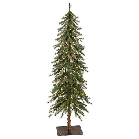 Puleo International Pre-Lit 6' Alpine Artificial Christmas Tree with 200 Lights, Green Cover