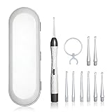 Ohrenschmalz Entferner, Ohrenschmalz-Reiniger Ohrenreiniger mit LED Licht und USB Akku, Sicheres und Weiches Ear Cleaner für Kinder und Menschen Mit 8 Waschbaren Ersatzköpfen