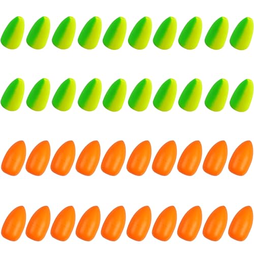 Fishing Floats Pompano Rig Floats,40pcs Foam Snell Floats Surf Pompano Rig Fishing Bullet Cylinder Pompano Floats Walleye Rig Live Bait Rig Line Float Making Accessories for Trout Catfish