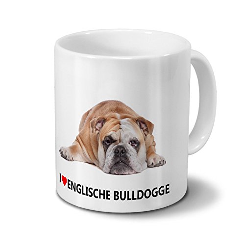 printplanet Hundetasse Englische Bulldogge - Tasse mit Hundebild Englische Bulldogge - Becher Weiß