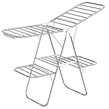 SONGMICS 物干しラック 室内 物干しスタンド 洗濯干し 布団干し タオル干し 折り畳み 幅157cm 物干しハンガー 物干し竿 省スペース スチール製 頑丈 ベランダ 屋外 錆びにくい コンパクト 完成品 LLR053W01