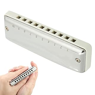 ABS Acier Inoxydable F Key Blues Harmonica, Harmonica Diatonique, Adolescents Adultes Débutants Enfants (Blanc) – Image 4