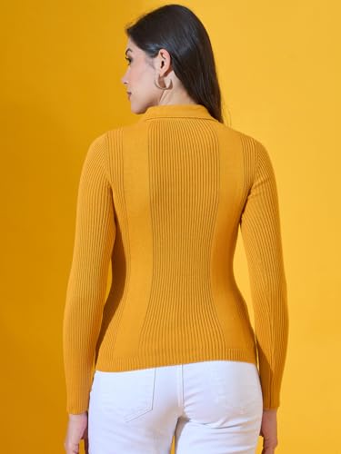 Image of 98 Degree North Women Spread Collar Sweater-G1577-BLACK