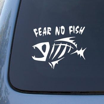G.Loomis Fish Bones Fear No - LARGE - Car, Truck, Notebook, Vinyl Decal Sticker #2577 | Vinyl Color: White