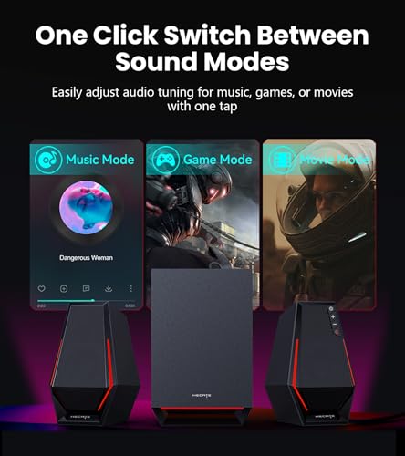 Image of Edifier G1500 MAX 2.1 Gaming Speakers - 60W Peak Power with 4 inch Subwoofer & 2.5 inch Satellite Speakers, Bluetooth 5.3 & Multi-Wired Connections, 10 RGB Light Effects, 3 Sound Modes for PC /PS5 /Xbox /Phone