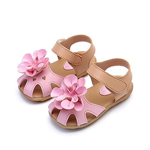 Little Girl Sandals Infant Kids Girls Flowers Shoes Sandals Princess Shoes Sandals Dancing Shoes (Pink, 9.5 Toddler)2