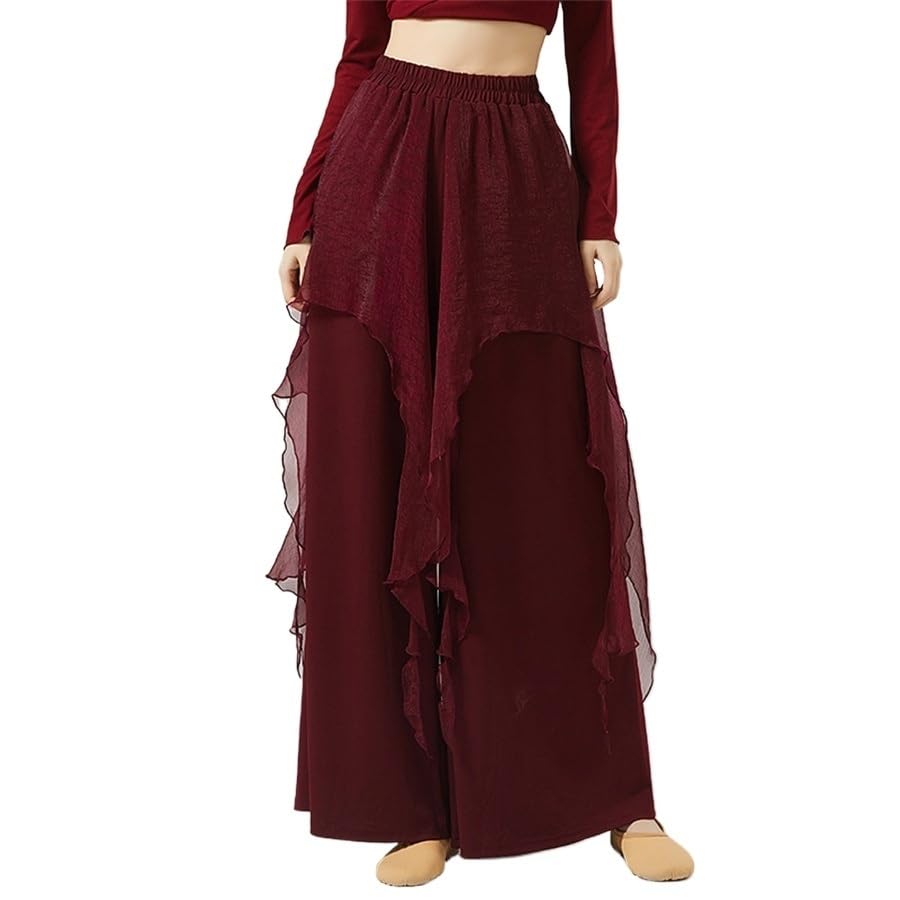 Costume de danse moderne pour femme avec pantalon large fluide