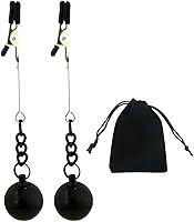 Vista 13 de Pinzas para pezón con peso de acero inoxidable con clip de cadena para pezón, bola ajustable, sin perforación, joyería para pezones para adultos