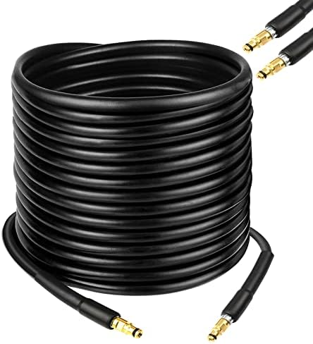 20m / 65.6Ft High Pressure Jet Washer Hose Extension Cleaning Pipe with C-Clip Click Type Plug Fitting Quick Connector 20 metre Garden Pipe Replacement for Karcher K Series K2, K3, K4, K5, K7