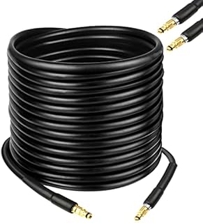 20m / 65.6Ft High Pressure Jet Washer Hose Extension Cleaning Pipe with C-Clip Click Type Plug Fitting Quick Connector 20 metre Garden Pipe Replacement for Karcher K Series K2, K3, K4, K5, K7