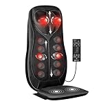 CooCoCo Shiatsu Neck & Back Massager with Heat - Kneading Massage Chair Pad for Full Body Pain Relief, Chair Massager with Height Adjustment, Gifts for Elder, Man or Woman