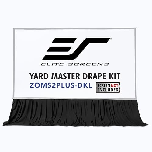 Image of Elite Screens Projector Projection Screen Bottom Drape Skirt Accessory Uniquely Designed for Yard Master 2 Plus Projection Screens Series 250″-300″ Models - Black Skirt, ZOMS2PLUS-DKL