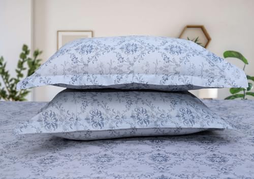 Image of Super Bedzz by Prihaal Decor Cotton Double Size Bedsheet with 2 Pillow Cover Size:108x108 (Blue 6) bedsheet for Double Bed, Cotton Double bedsheet, Suitable for Bedroom, Gift Set