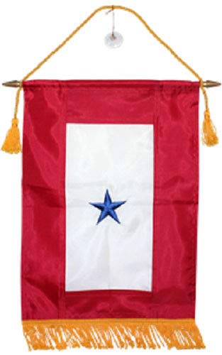 Moon Knives 12x18 Embroidered One Star Blue Military Service 300D Nylon Flag 12''x18'' Banner - Party Decorations Supplies For Parades - Prime Outside, Garden, Men Cave Decor Flag