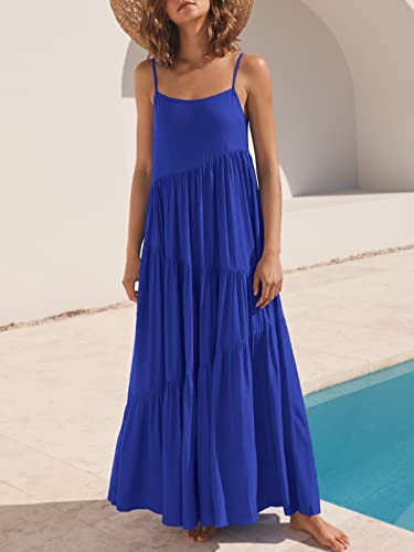Image of ANRABESS Women Summer Casual Loose Sleeveless Sundress Spaghetti Strap Flowy Boho Linen Beach Vacation Maxi Long Dress
