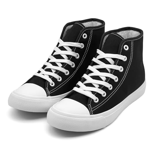 Womens Winter Snow Boots High Top Warm Canvas with Fur Lined Ankle Winter Sneakers1