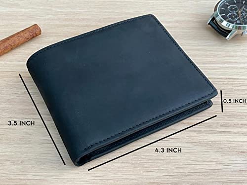 Personalized Wallet For Men, Custom Engraved Wallet, Customized Engraved Full Grain Leather Wallet, Gift For Fathers Day/Him/Husband/Boyfriend/Anniversary/Dad/Son/Groomsmen/Graduation/Birthday3