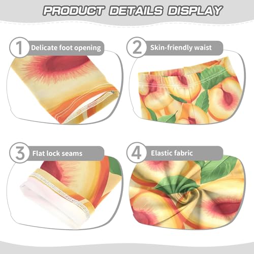Peach Slices Fruit Girls Leggings Soft Stretch Workout Yoga Dance Pants for Kids Casual Tights3