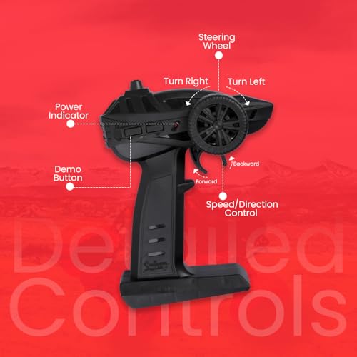 Image of Gooyo GY-23 Big Rechargeable Monster Truck Remote Control Rock Crawler Car 5 Function 1:18 Rc car Toy| 4x4 Off-Road Car Toy for boy 5-12 Years | High Speed | Red | in-Built Battery | Gift Box Pack