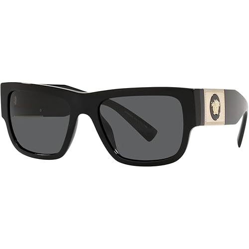 Versace Man Sunglasses Black Frame, Dark Grey Lenses, 56MM