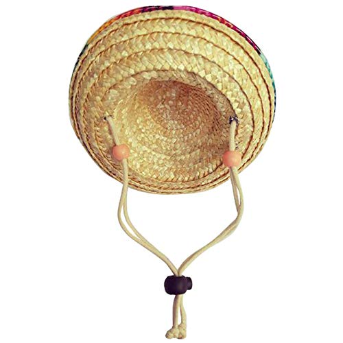 Dog Sombrero Hat, Mini Straw Sombrero Hats Mexican Hats Sombrero Party Hats for Small Pets/Puppy/Cat - Image 2