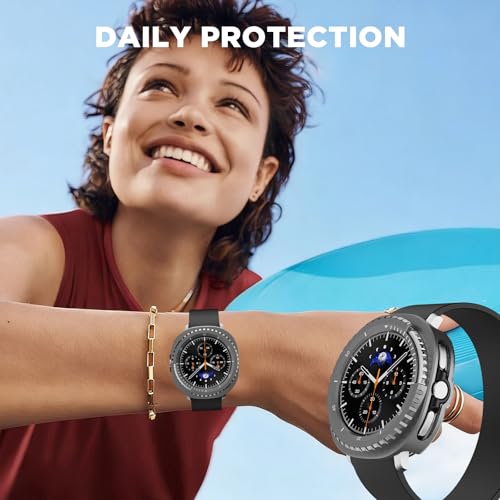 Wacanc Metal Protective Case For Samsung Galaxy Watch 8 Classic (2025) 46mm, Anti-Scratch Samsung Watch Case With Back Frame, Drak Gray - image 7