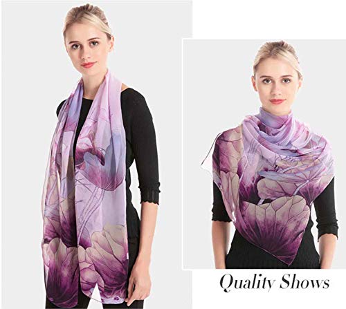 Acotavie 2 Pcs Scarfs for Women Lightweight Scarves Fashion Floral Print Shawls Holiday Gifts Scarf4