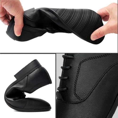 Men's Lace up Comfortable Oxford Shoes with Soft Leather for Business English Style3