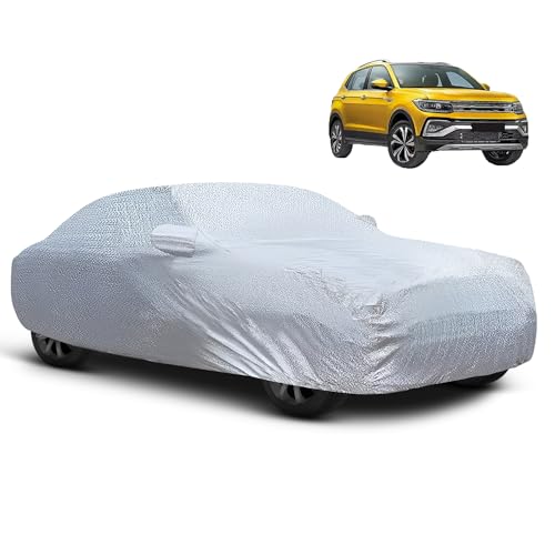 Image of Autofy Car Cover Waterproof SilverShield for Volkswagen Taigun [Year 2020 Onwards] - Taigun Car Cover Dust & UV Protection Taigun Car Body Cover with Mirror Pocket Soft Cotton Lining